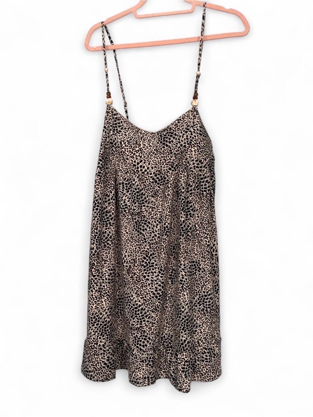 Derek Heart Leopard Print Dress in Black and Cream